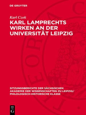 cover image of Karl Lamprechts Wirken an der Universität Leipzig